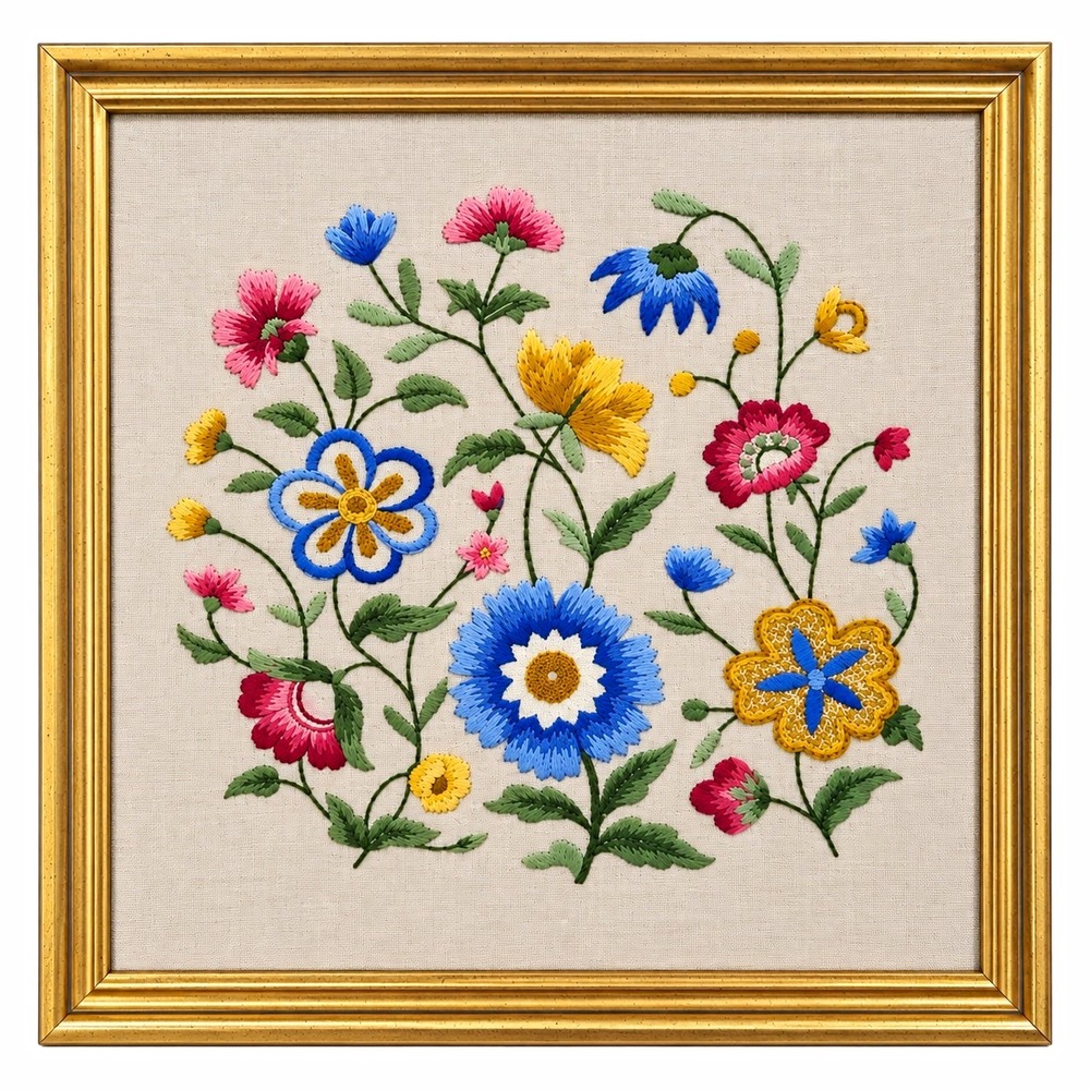 Vintage 1975 Elsa Williams "Worthing" Framed Crewel Embroidery 18x18